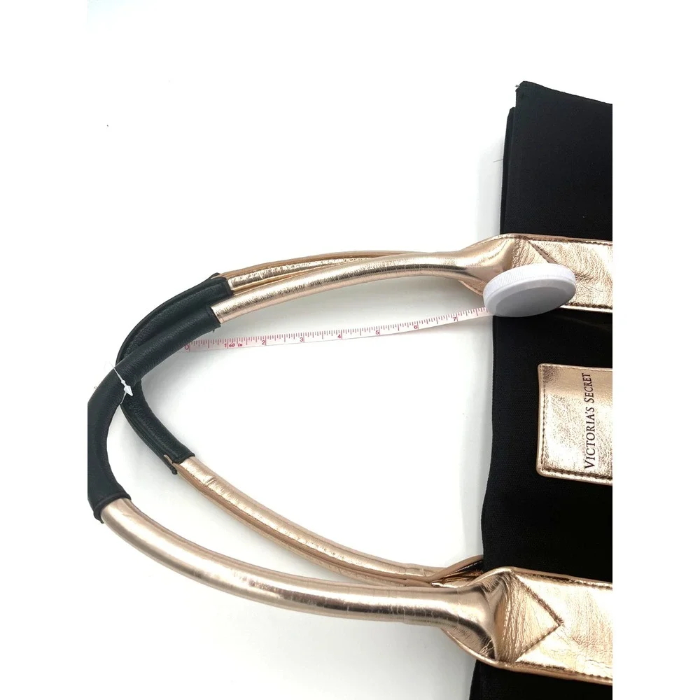 Victoria's Secret Tote Black & Gold‎ Weekender Tote Getaway Bag - Picture 6 of 6